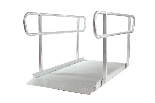 6ft Wheelchair Ramp with Handrails – Aluminium | 720mm Wide | 350kg Load | Slip-Resistant